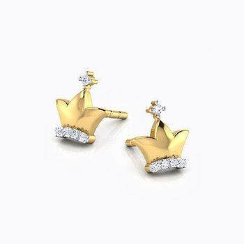 Elsa Tiara Kids' Diamond Earrings
