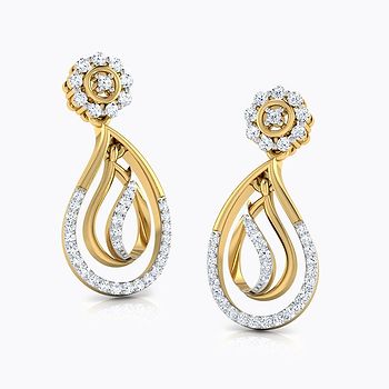 Paisley Diamond Drop Earrings