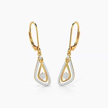 Triangular Diamond Drop Earrings For Women