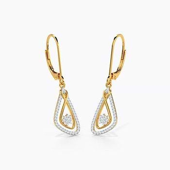 Triangular Diamond Drop Earrings