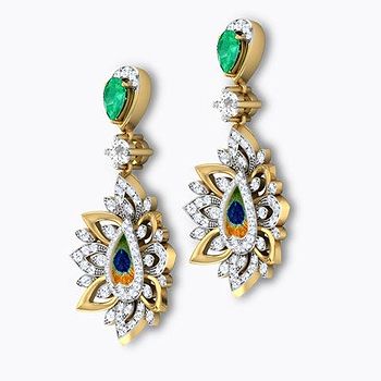 Flair Peacock Gemstone Drop Earrings