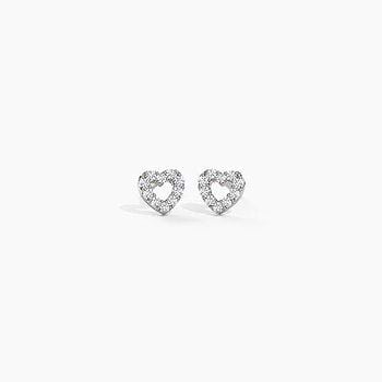 Fine Heart Diamond Stud Earrings
