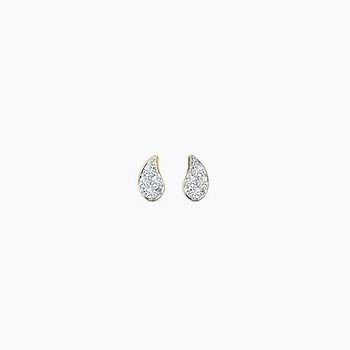 Frond Diamond Stud Earrings