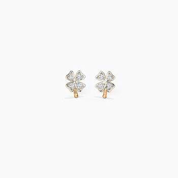 Clover Petal Diamond Stud Earrings