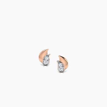 Duo Paisley Multi Diamond Stud Earrings