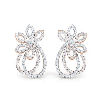 Tinsel Diamond Stud Earrings