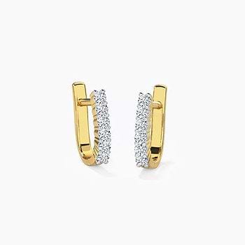 Classic Linear Diamond Hoop Earrings