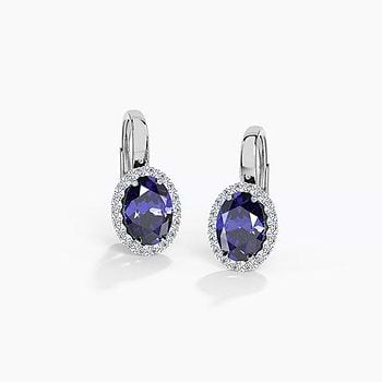 Dazzle Halo Gemstone Hoop Earrings