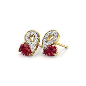 Glitzy Heart Gemstone Earrings