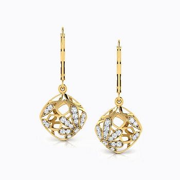 Tangle Flower Diamond Drop Earrings