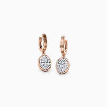 Ovate Cluster Diamond Drop Earrings