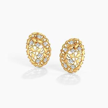 Ber Root Diamond Stud Earrings