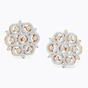 Circular Stark Diamond Stud Earrings