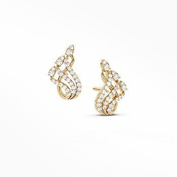 Swish Pear Diamond Stud Earrings