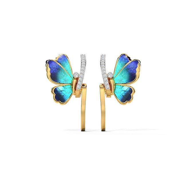 Hoop butterfly earrings top