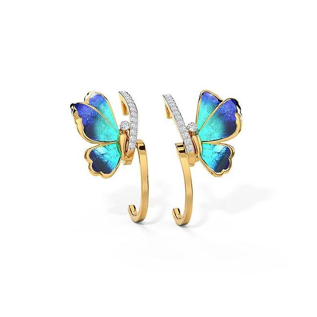Butterfly earrings blue sales