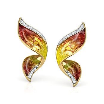 Pinion Butterfly Diamond Stud Earrings