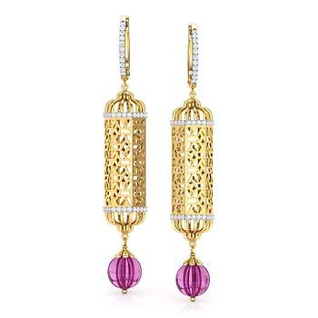 Hawa Jharokha Gemstone Drop Earrings