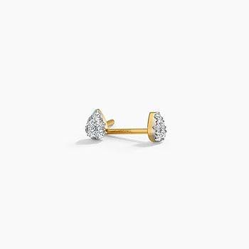 Petite Pear Diamond Stud Earrings