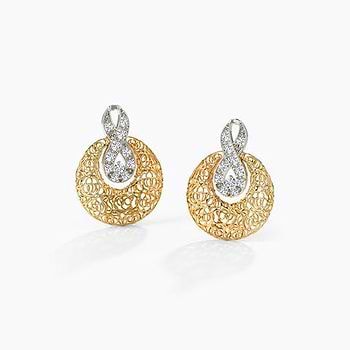 Lisa Trellis Diamond Stud Earrings For Women