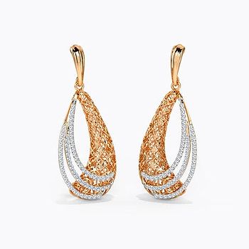 Dina Trellis Diamond Drop Earrings