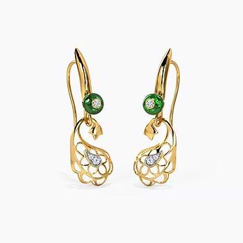 Intricate Paisley Gemstone Drop Earrings For Women