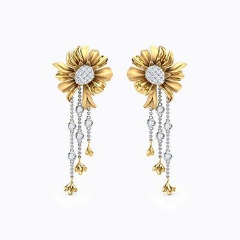 Aster Bloom Diamond Drop Earrings