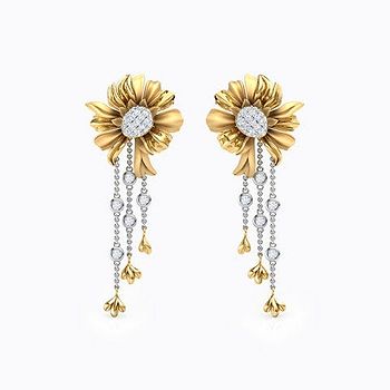 Aster Bloom Diamond Drop Earrings