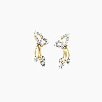 Twinkling Petals Diamond Stud Earrings