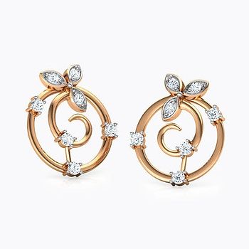 Glittering Petals Diamond  Stud Earrings
