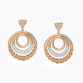 Ornate Interlaced Diamond Drop Earrings