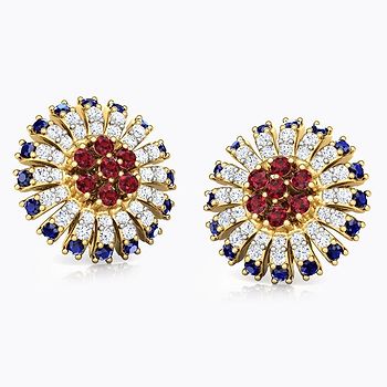 Nitya Vibrant Gemstone Stud Earrings