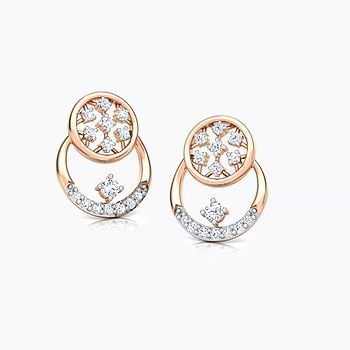 Overlay Cluster Diamond Stud Earrings