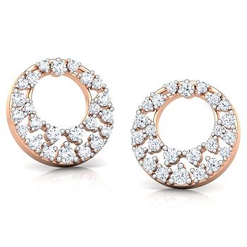 Sunshine Cluster Diamond Stud Earrings
