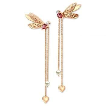 Glide Dragonfly Gemstone Drop Earrings