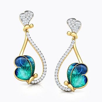 Opulent Butterfly Diamond Drop Earrings For Women