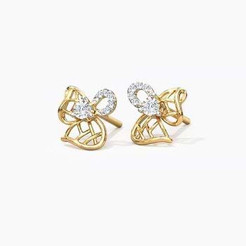 Lattice Bloom Diamond Stud Earrings