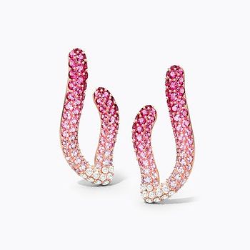 Rosa V Gemstone Hoop Earrings