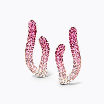 Rosa V Gemstone Hoop Earrings For Women