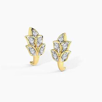 Tulip Diamond Hoop Earrings