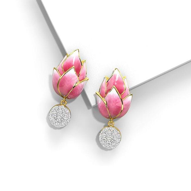 Caratlane store lotus earrings