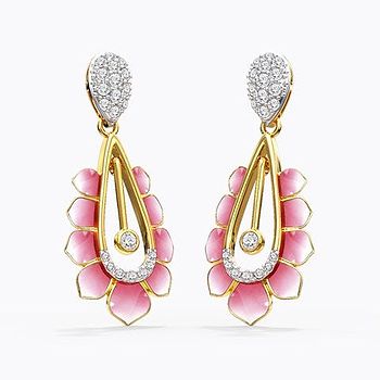 Allure Lotus Diamond Drop Earrings