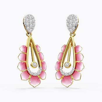 Allure Lotus Diamond Drop Earrings