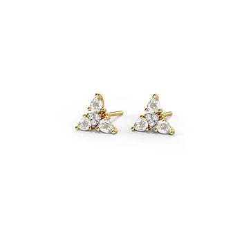 Gleam Triad Diamond Stud Earrings
