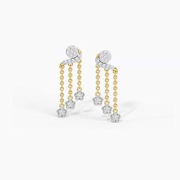 Trefoil Diamond Drop Earrings