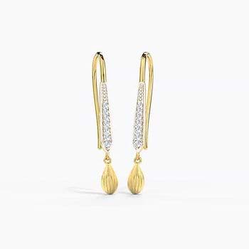 Linear Glint Diamond Drop Earrings