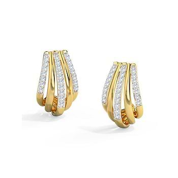 Quint Linear Diamond Hoop Earrings