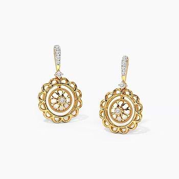 Enchanting Floral Diamond Drop Earrings