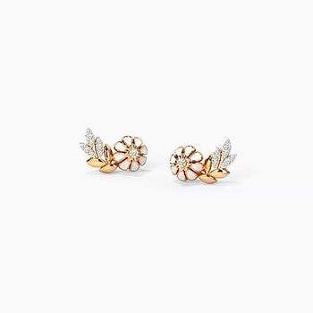 Joyous Floret Diamond Stud Earrings