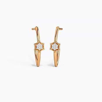 Shining Floret Diamond Hoop Earrings